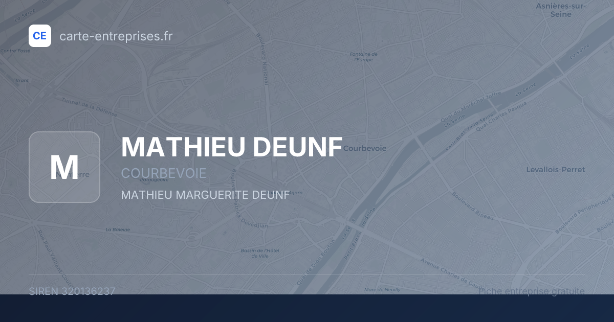 MATHIEU DEUNF — 320136237 — fiche entreprise