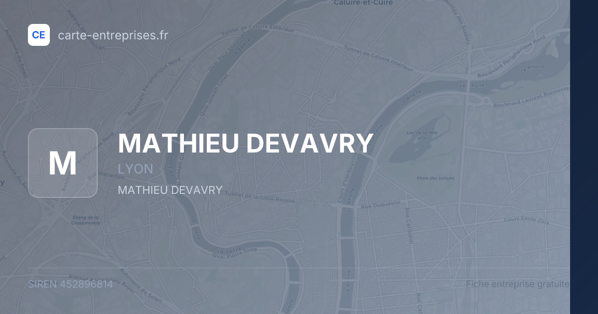 MATHIEU DEVAVRY — 452896814 — fiche entreprise