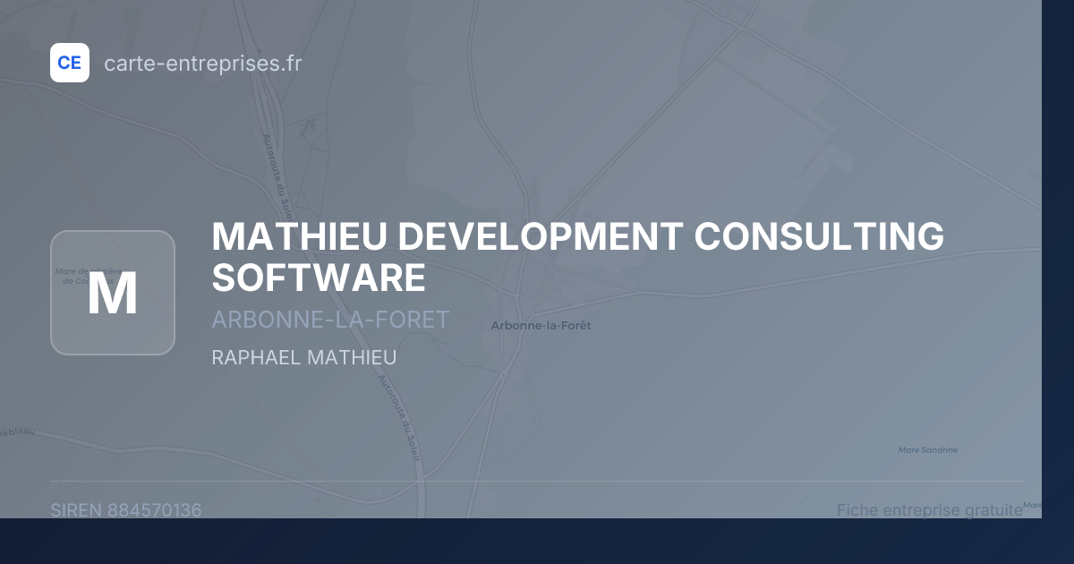 MATHIEU DEVELOPMENT CONSULTING SOFTWARE — 884570136 — fiche entreprise