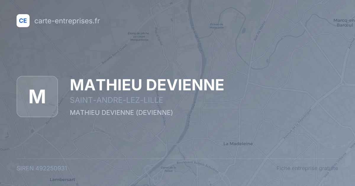MATHIEU DEVIENNE — 492250931 — fiche entreprise