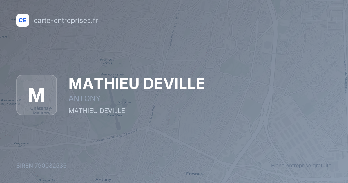 MATHIEU DEVILLE — 790032536 — fiche entreprise
