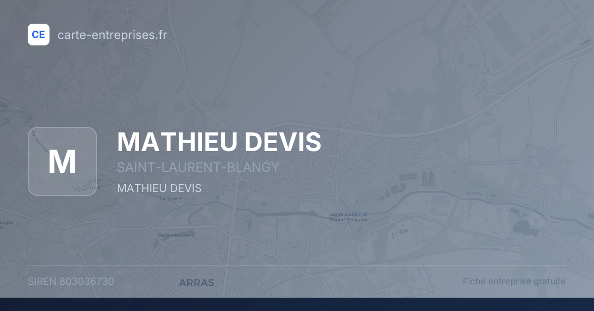 MATHIEU DEVIS — 803036730 — fiche entreprise