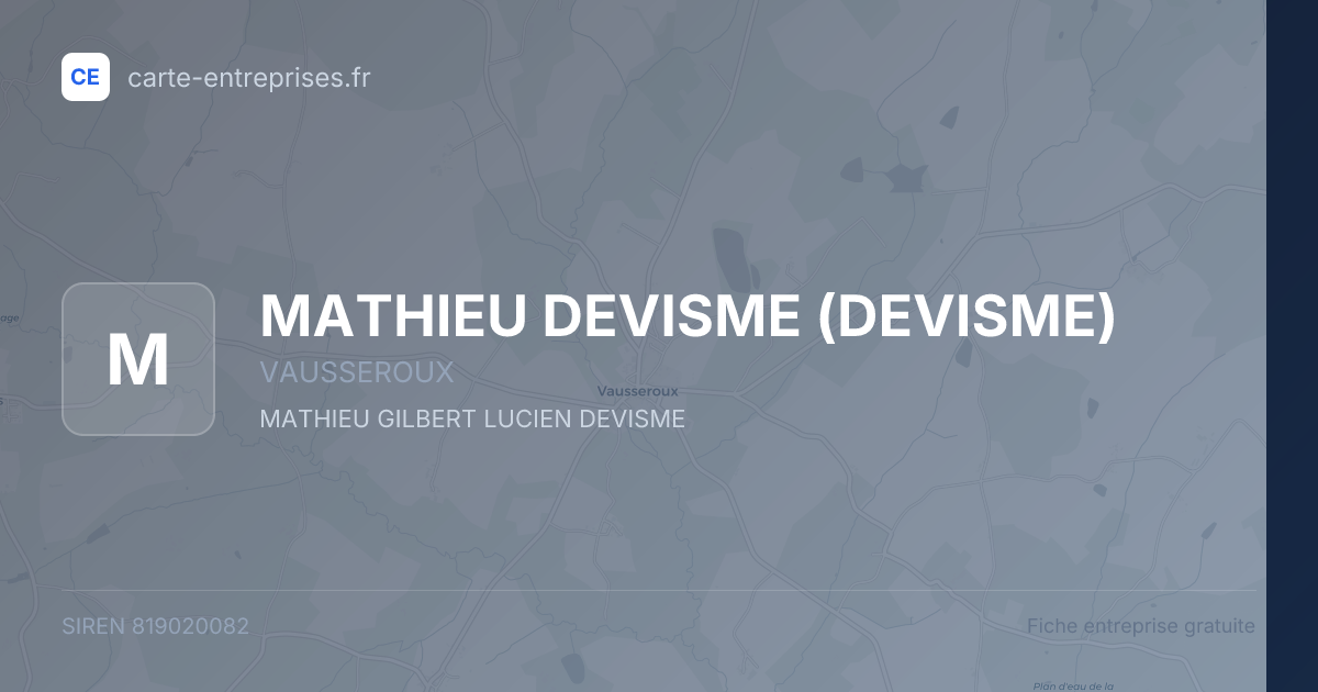 MATHIEU DEVISME (DEVISME) — 819020082 — fiche entreprise