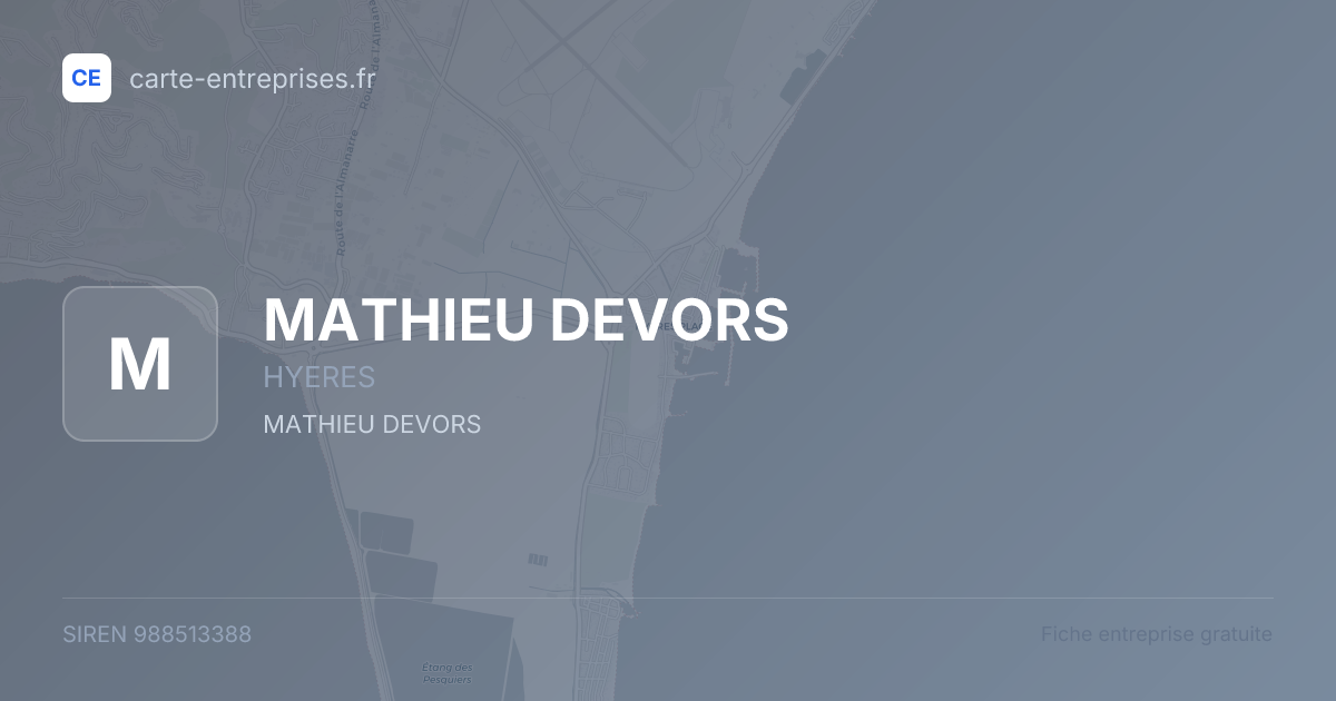 MATHIEU DEVORS — 988513388 — fiche entreprise