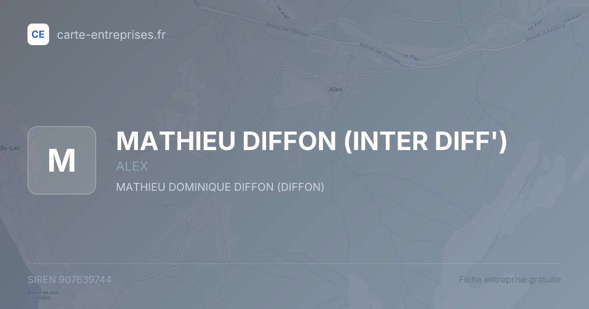 MATHIEU DIFFON (INTER DIFF') — 907639744 — fiche entreprise