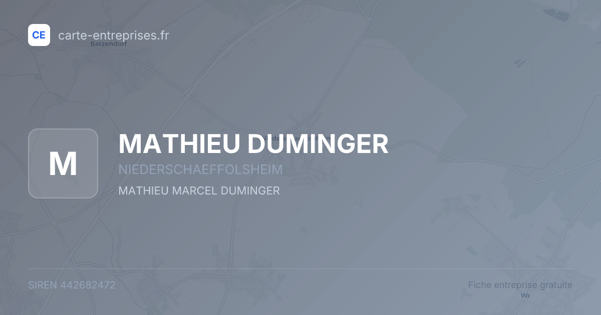 MATHIEU DUMINGER — 442682472 — fiche entreprise
