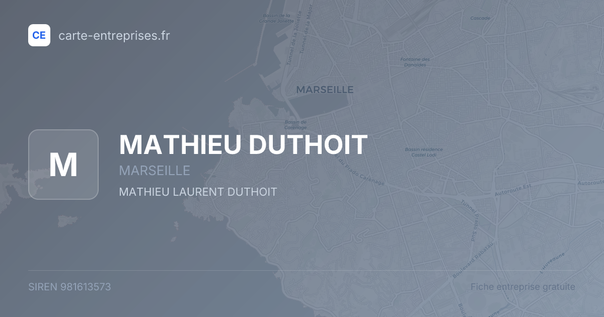 MATHIEU DUTHOIT — 981613573 — fiche entreprise