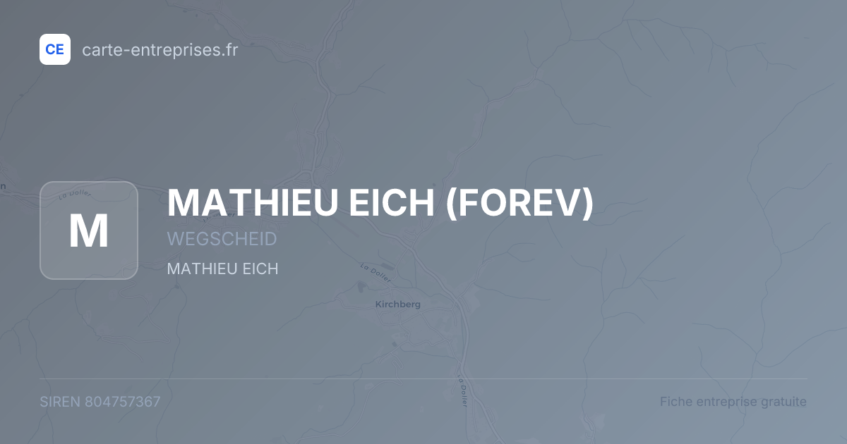 MATHIEU EICH (FOREV) — 804757367 — fiche entreprise