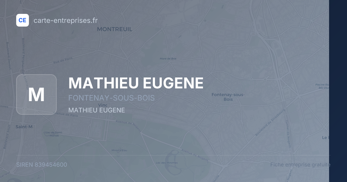 MATHIEU EUGENE — 839454600 — fiche entreprise