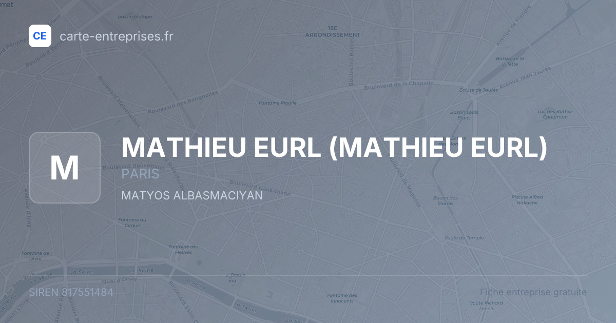 MATHIEU EURL — 817551484 — fiche entreprise