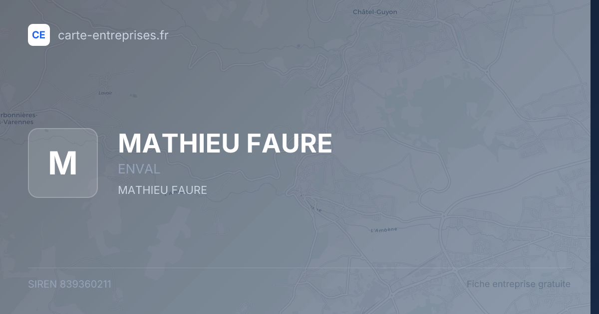 MATHIEU FAURE — 839360211 — fiche entreprise
