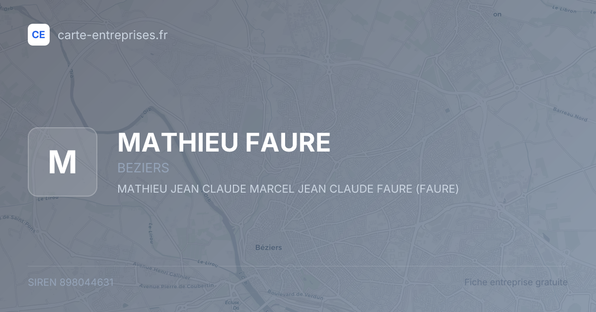 MATHIEU FAURE — 898044631 — fiche entreprise