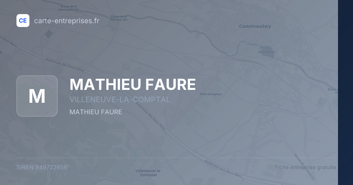 MATHIEU FAURE — 949722656 — fiche entreprise