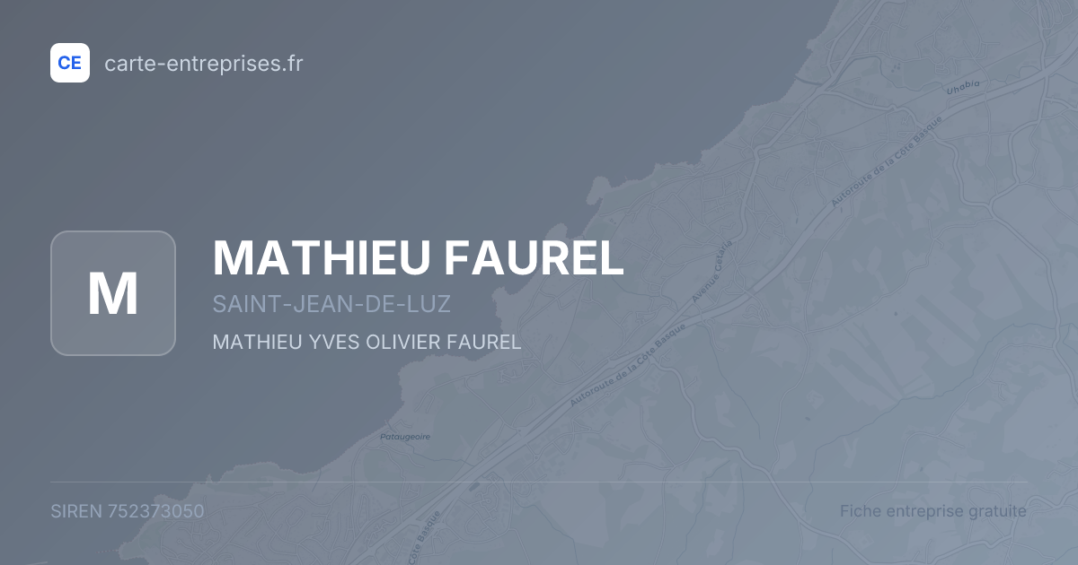 MATHIEU FAUREL — 752373050 — fiche entreprise