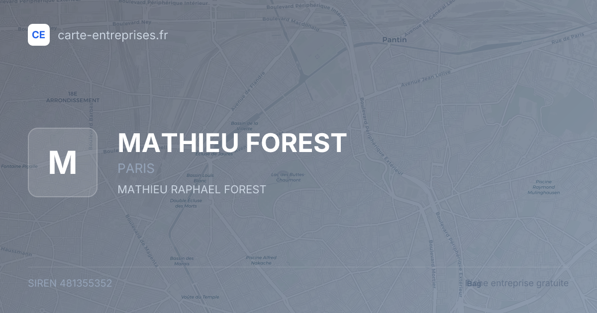 MATHIEU FOREST — 481355352 — fiche entreprise