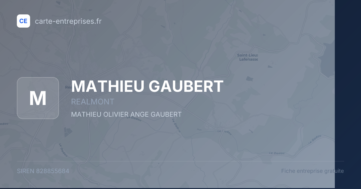MATHIEU GAUBERT — 828855684 — fiche entreprise