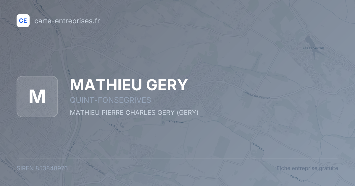 MATHIEU GERY — 853848976 — fiche entreprise
