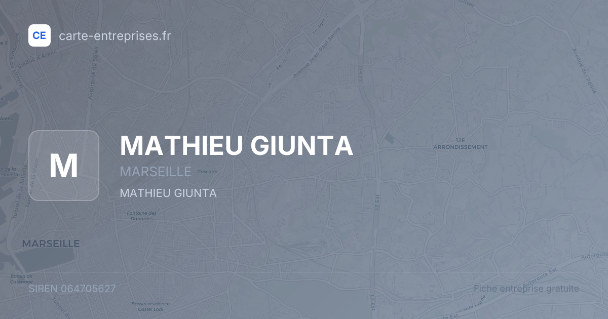 MATHIEU GIUNTA — 064705627 — fiche entreprise