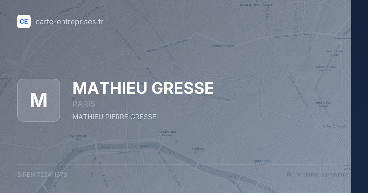 MATHIEU GRESSE — 752411678 — fiche entreprise