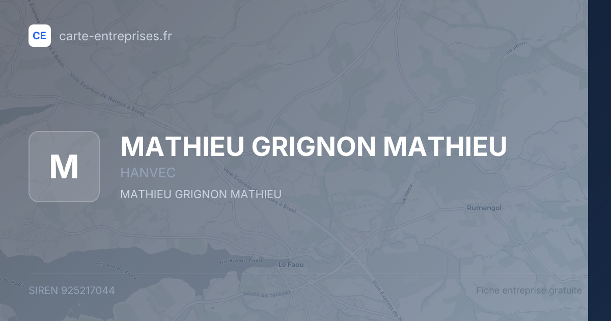 MATHIEU GRIGNON MATHIEU — 925217044 — fiche entreprise