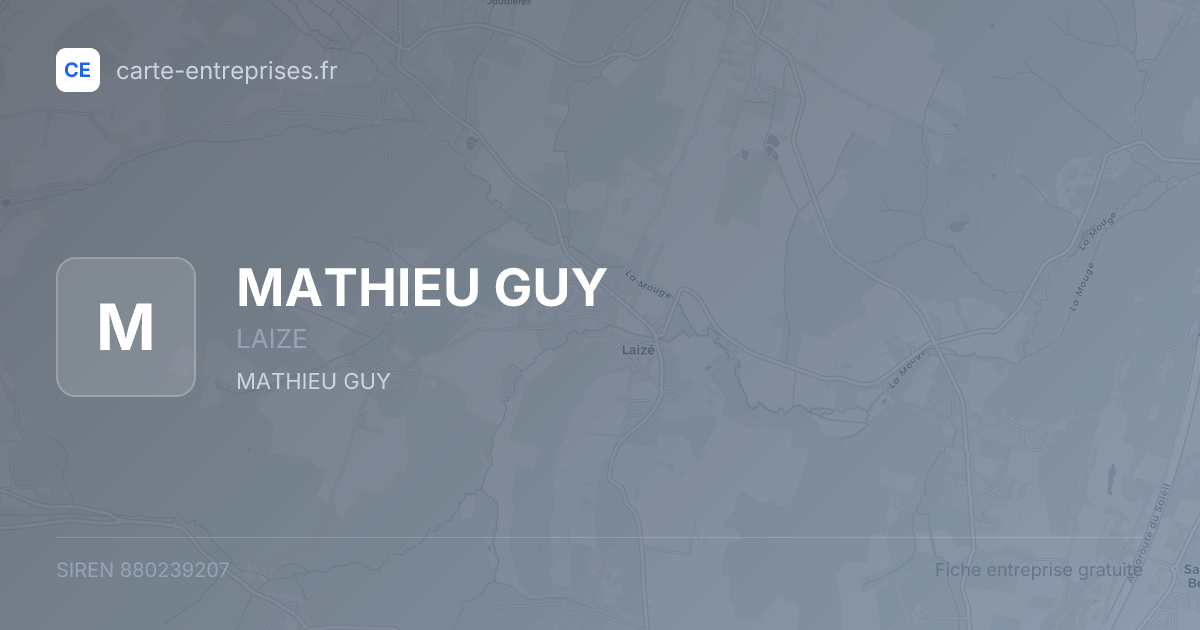 MATHIEU GUY — 880239207 — fiche entreprise