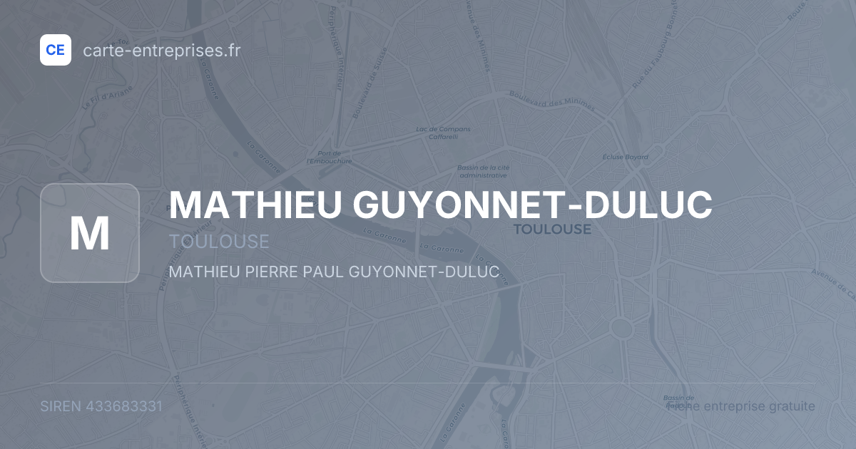 MATHIEU GUYONNET-DULUC — 433683331 — fiche entreprise