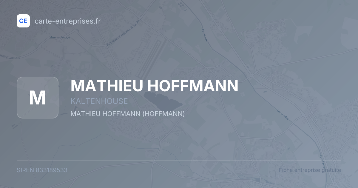 MATHIEU HOFFMANN — 833189533 — fiche entreprise