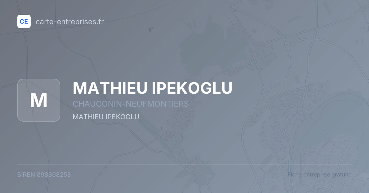 MATHIEU IPEKOGLU — 898808258 — fiche entreprise