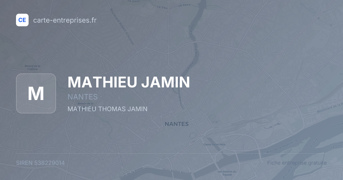 MATHIEU JAMIN — 538229014 — fiche entreprise