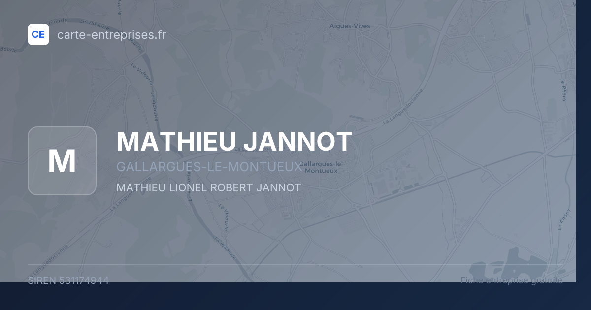 MATHIEU JANNOT — 531174944 — fiche entreprise