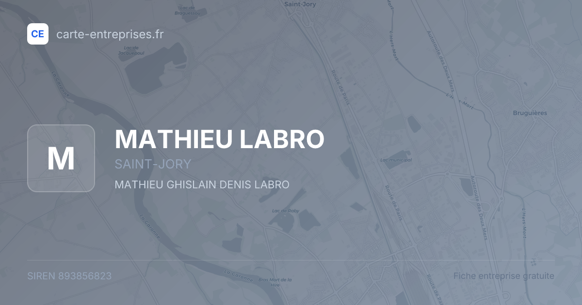 MATHIEU LABRO — 893856823 — fiche entreprise