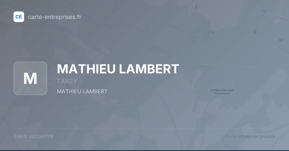 MATHIEU LAMBERT — 482591179 — fiche entreprise