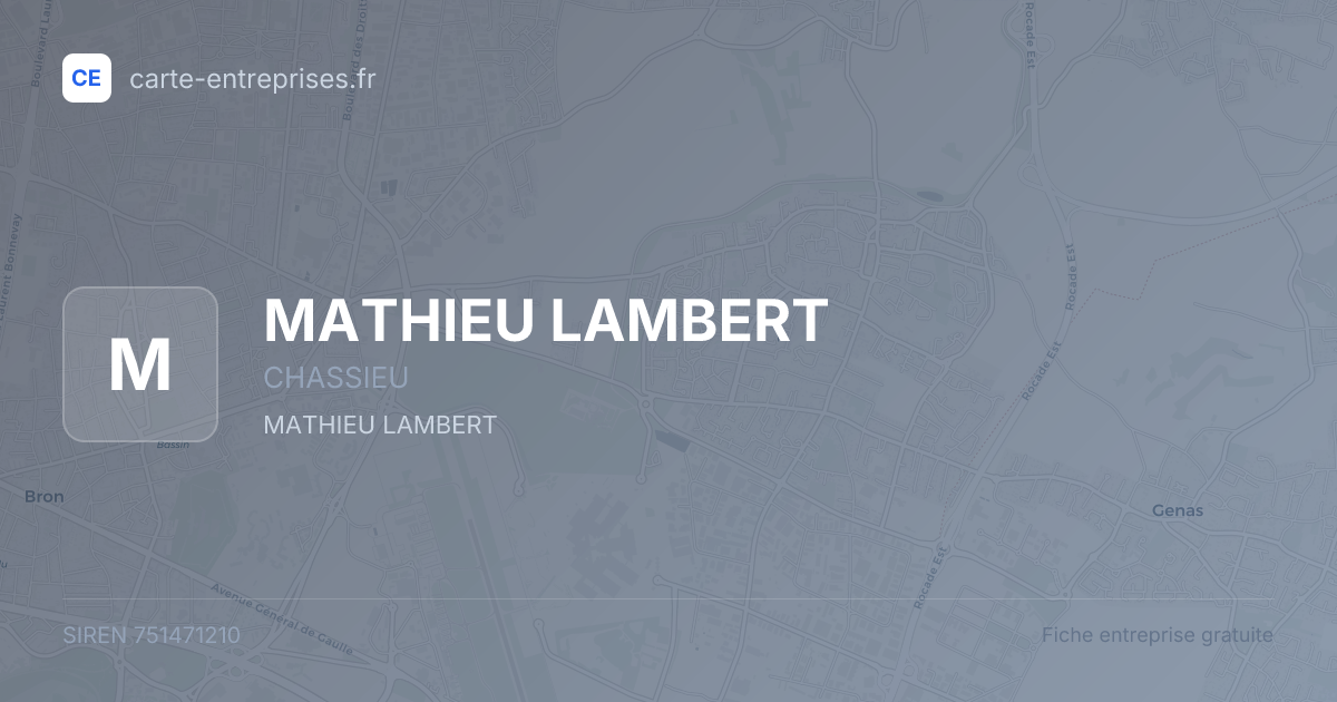 MATHIEU LAMBERT — 751471210 — fiche entreprise