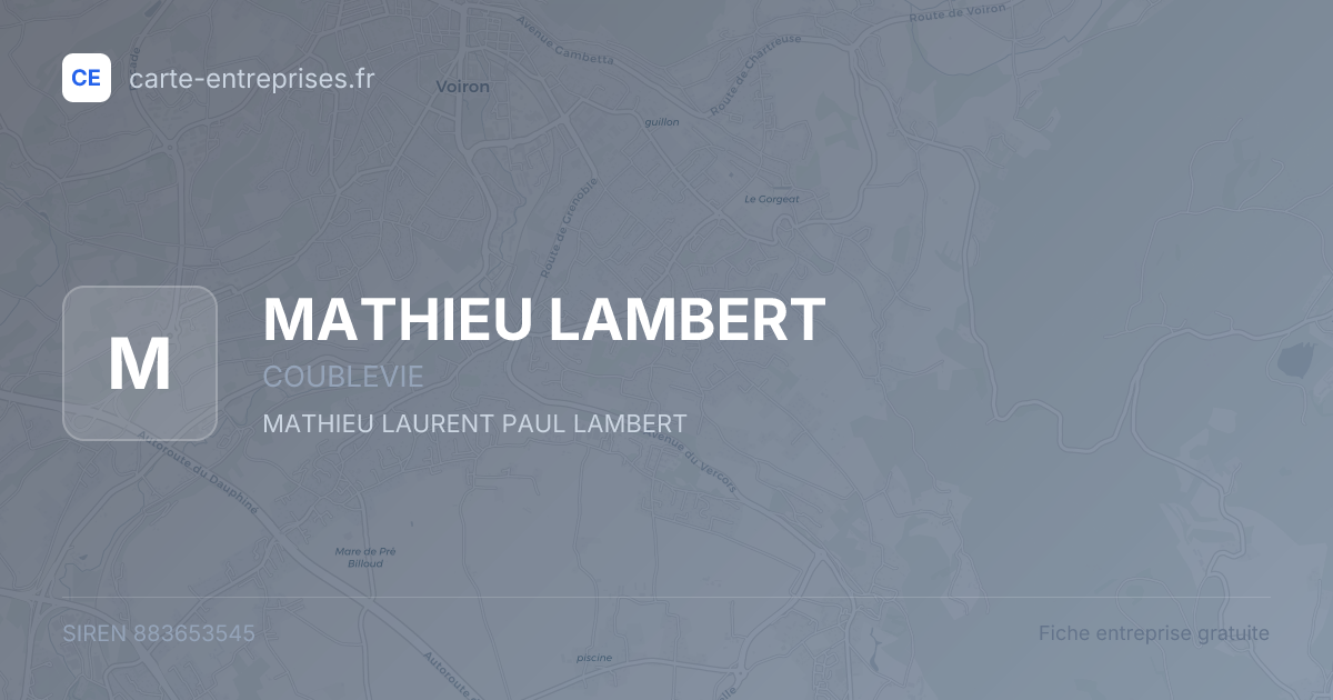 MATHIEU LAMBERT — 883653545 — fiche entreprise