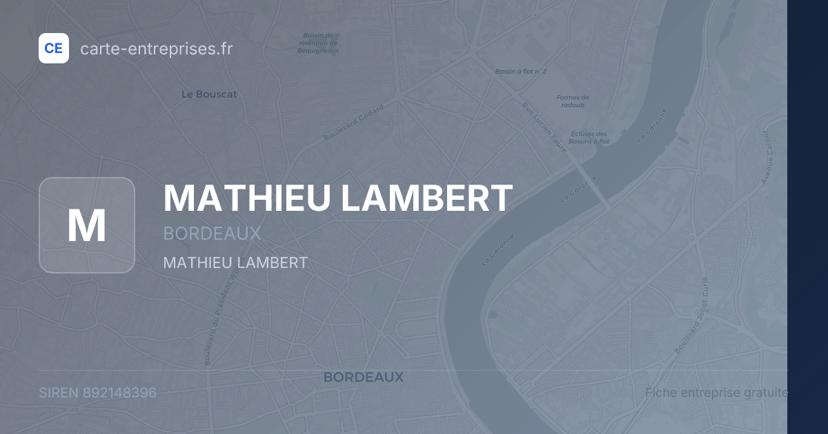 MATHIEU LAMBERT — 892148396 — fiche entreprise