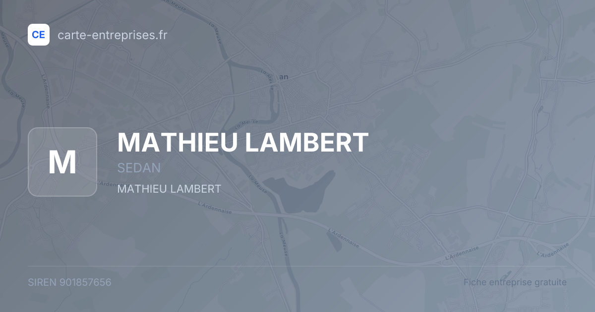 MATHIEU LAMBERT — 901857656 — fiche entreprise