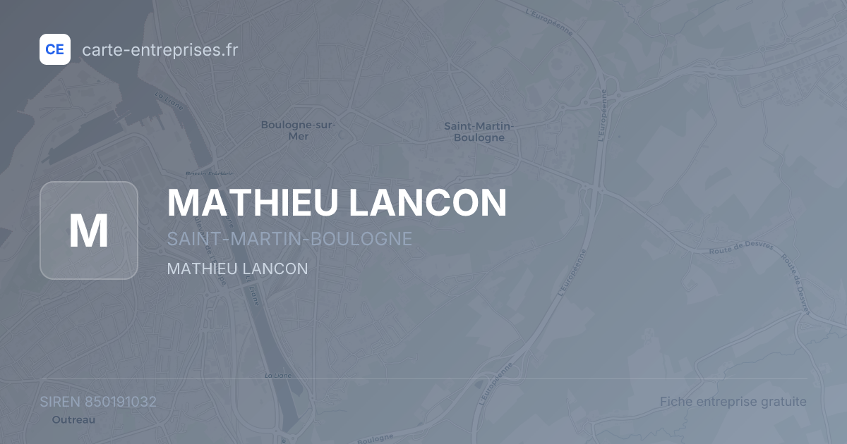 MATHIEU LANCON — 850191032 — fiche entreprise