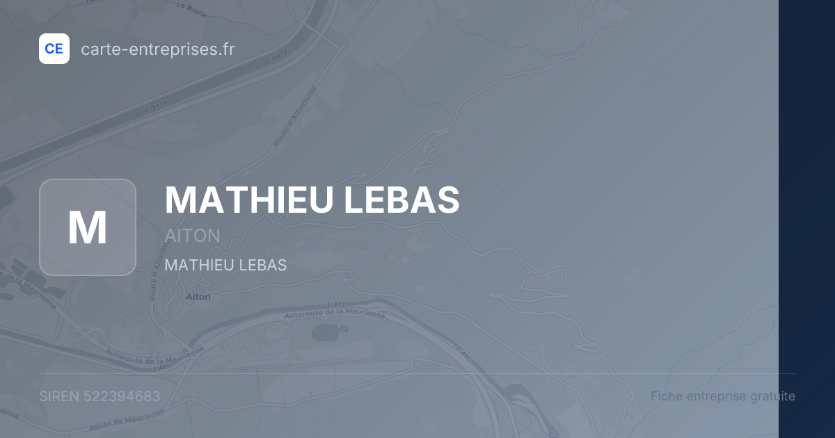 MATHIEU LEBAS — 522394683 — fiche entreprise