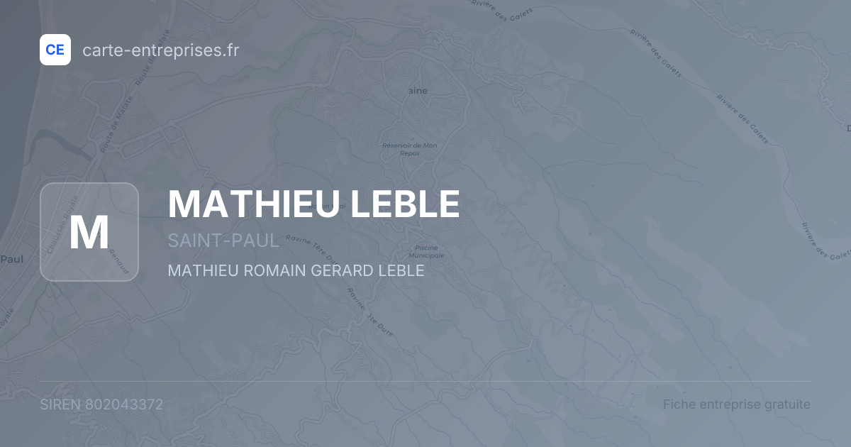 MATHIEU LEBLE — 802043372 — fiche entreprise