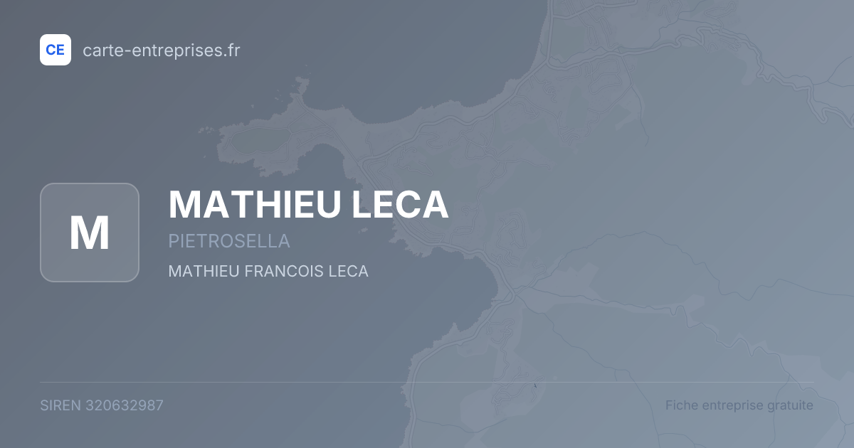 MATHIEU LECA — 320632987 — fiche entreprise