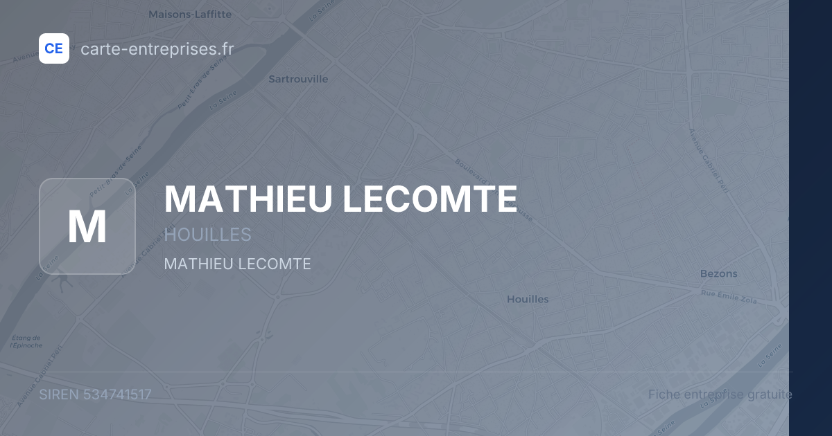 MATHIEU LECOMTE — 534741517 — fiche entreprise