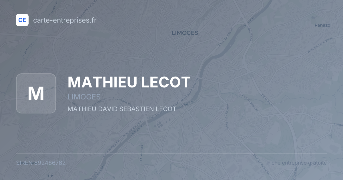 MATHIEU LECOT — 892486762 — fiche entreprise