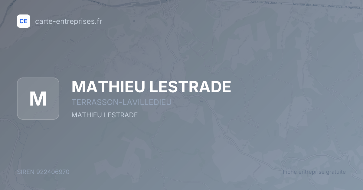 MATHIEU LESTRADE — 922406970 — fiche entreprise