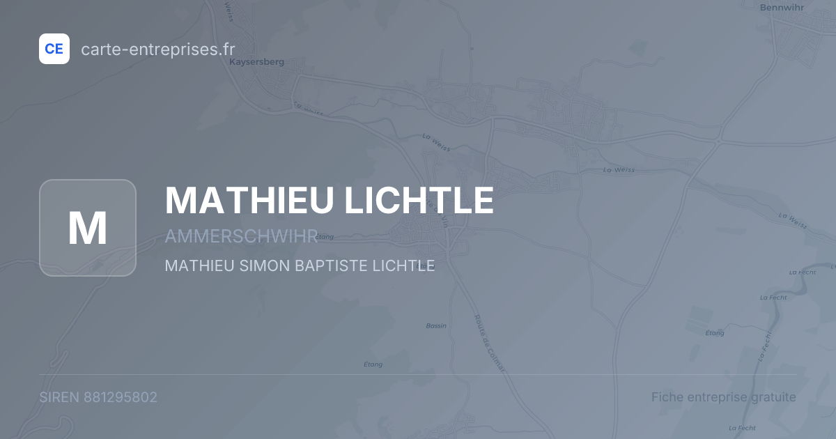 MATHIEU LICHTLE — 881295802 — fiche entreprise