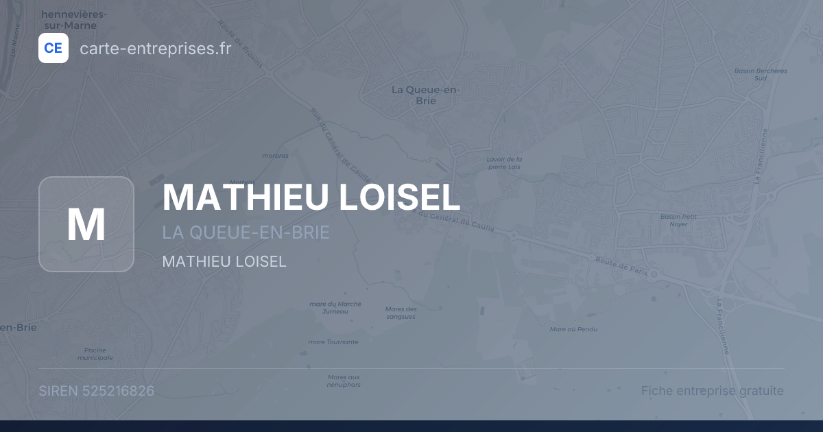 MATHIEU LOISEL — 525216826 — fiche entreprise