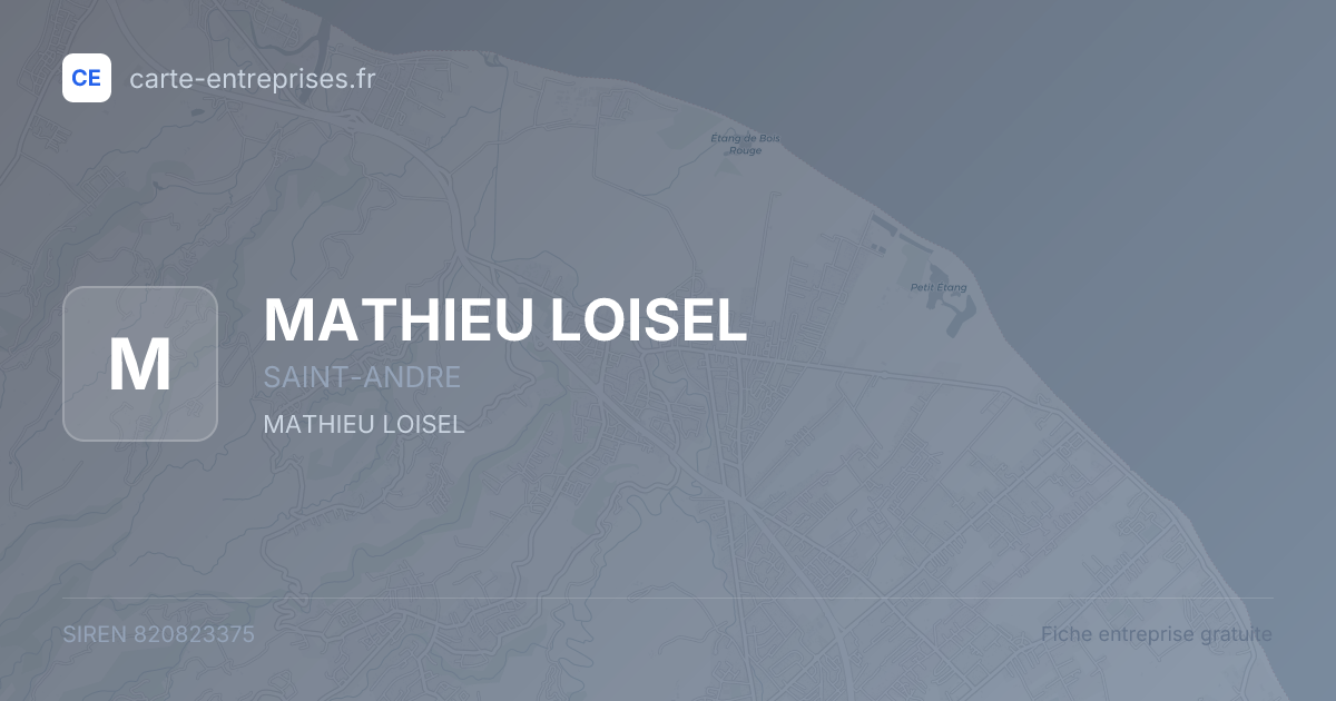 MATHIEU LOISEL — 820823375 — fiche entreprise