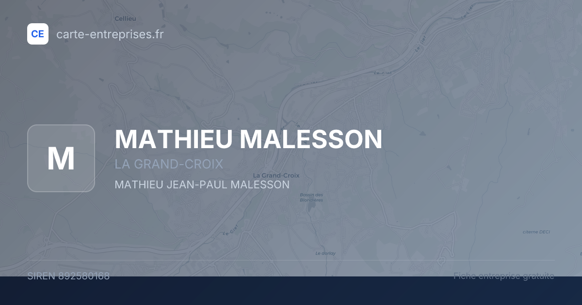 MATHIEU MALESSON — 892580168 — fiche entreprise