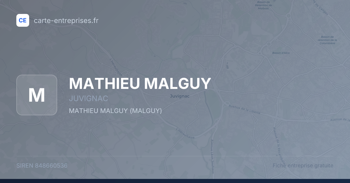 MATHIEU MALGUY — 848660536 — fiche entreprise