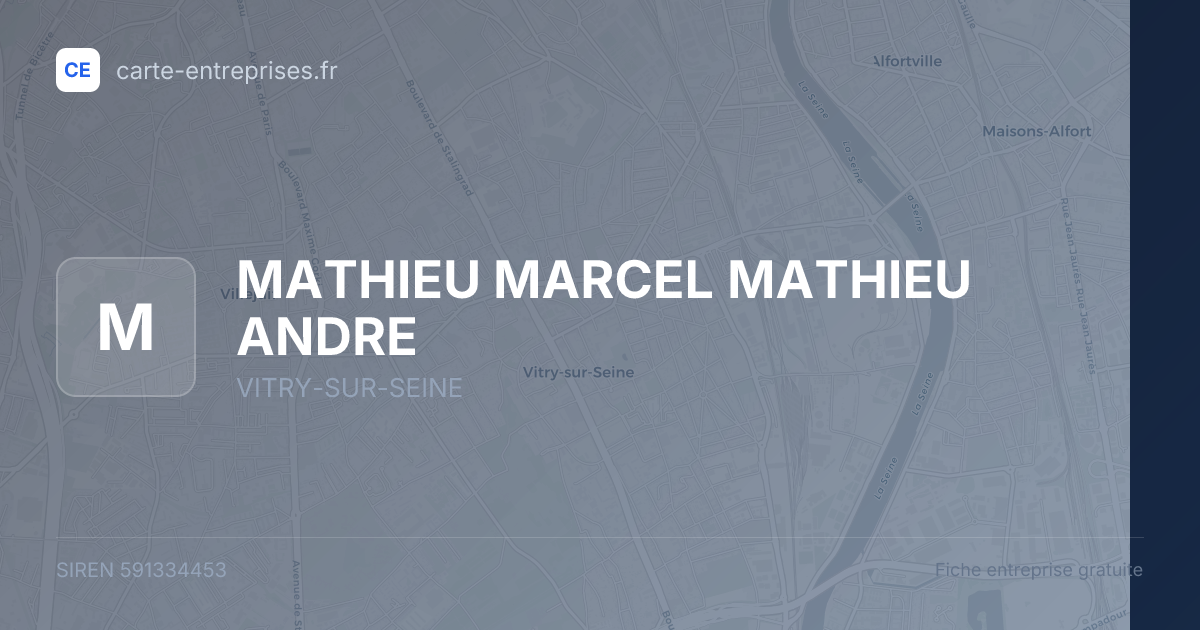 MATHIEU MARCEL MATHIEU ANDRE — 591334453 — fiche entreprise