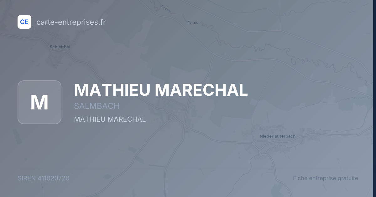 MATHIEU MARECHAL — 411020720 — fiche entreprise
